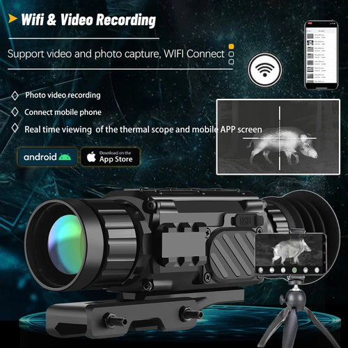 AH35/50L Thermal Imaging Sight Scope IP67 Waterproof Laser Ranging Pseudo-Color Heat Monocular Camcorder Hunting Aiming Thermographic